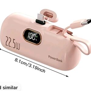 Rose Gold Portable Power Bank 22.5W with LED Display